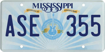 MS license plate ASE355