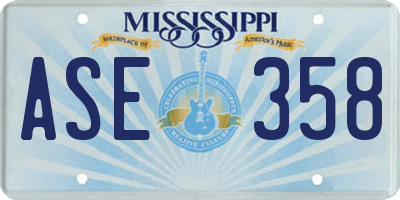 MS license plate ASE358
