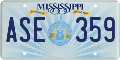 MS license plate ASE359