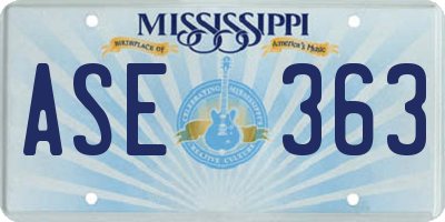 MS license plate ASE363