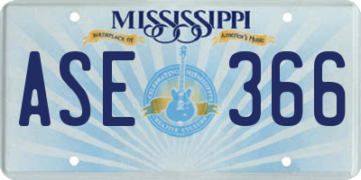 MS license plate ASE366