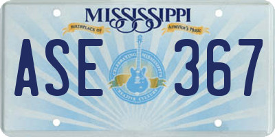MS license plate ASE367