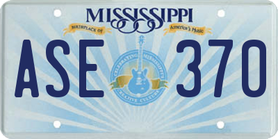 MS license plate ASE370