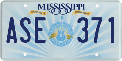 MS license plate ASE371