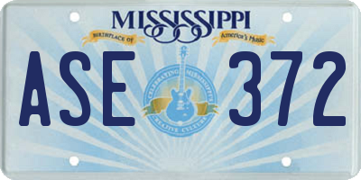 MS license plate ASE372