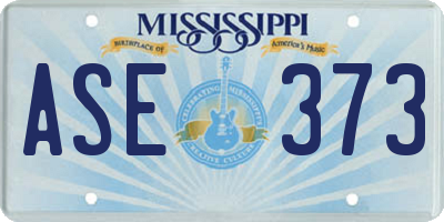 MS license plate ASE373