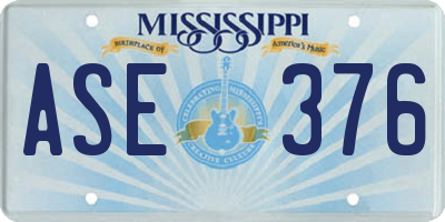 MS license plate ASE376