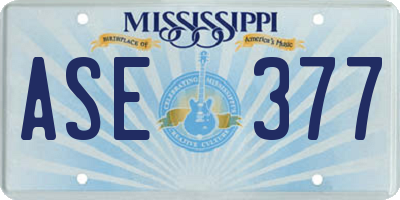 MS license plate ASE377