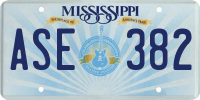 MS license plate ASE382