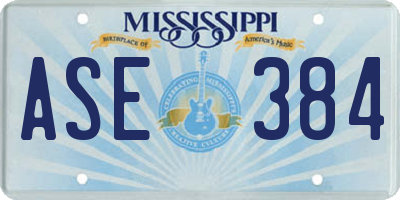 MS license plate ASE384