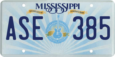 MS license plate ASE385