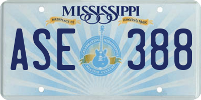 MS license plate ASE388
