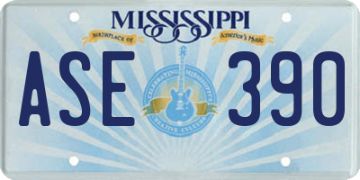 MS license plate ASE390