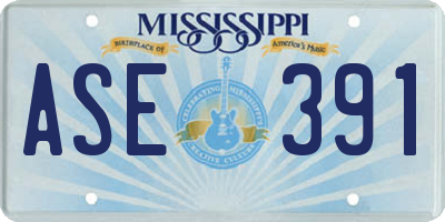 MS license plate ASE391