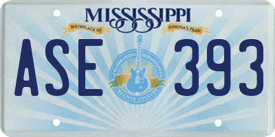 MS license plate ASE393