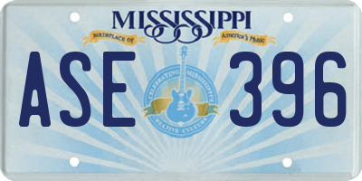 MS license plate ASE396