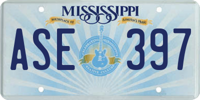 MS license plate ASE397