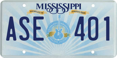 MS license plate ASE401