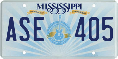 MS license plate ASE405