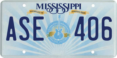 MS license plate ASE406