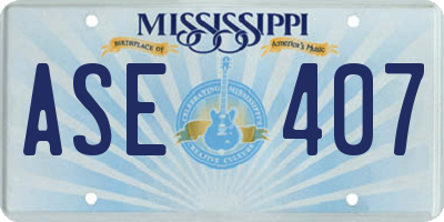 MS license plate ASE407