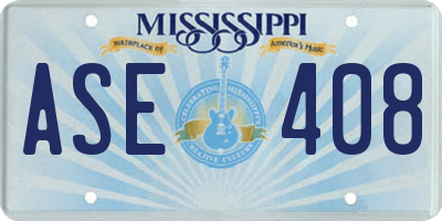 MS license plate ASE408