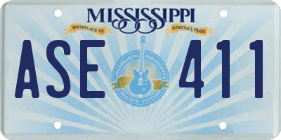 MS license plate ASE411