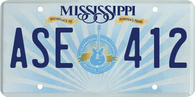 MS license plate ASE412