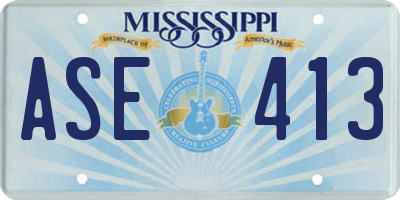 MS license plate ASE413