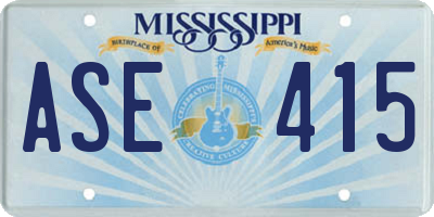 MS license plate ASE415