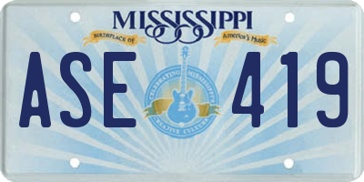 MS license plate ASE419
