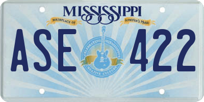 MS license plate ASE422