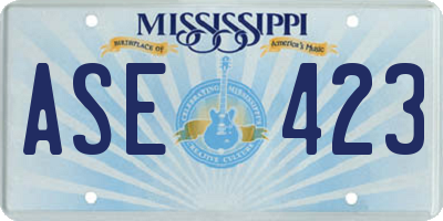 MS license plate ASE423