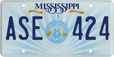 MS license plate ASE424
