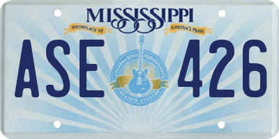 MS license plate ASE426