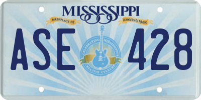 MS license plate ASE428