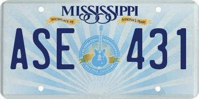MS license plate ASE431