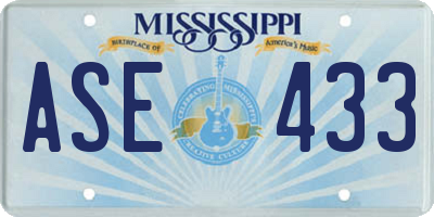 MS license plate ASE433