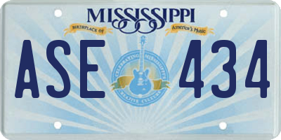 MS license plate ASE434