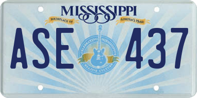 MS license plate ASE437