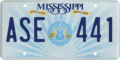MS license plate ASE441