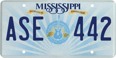 MS license plate ASE442