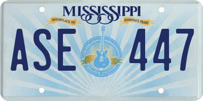 MS license plate ASE447