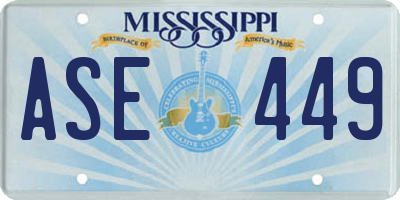 MS license plate ASE449