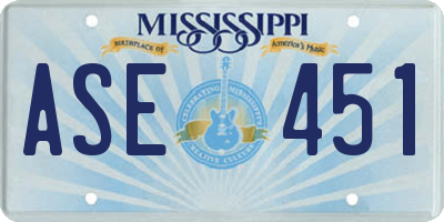 MS license plate ASE451