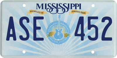 MS license plate ASE452