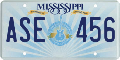 MS license plate ASE456