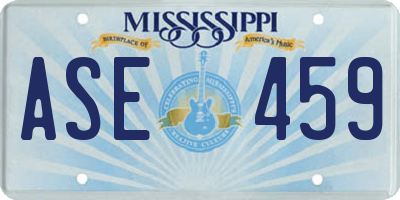 MS license plate ASE459