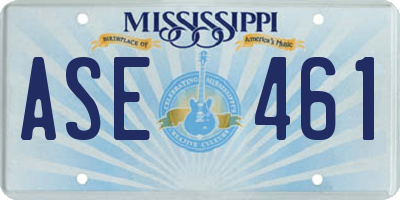 MS license plate ASE461