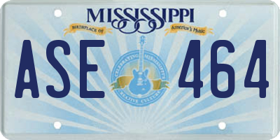 MS license plate ASE464